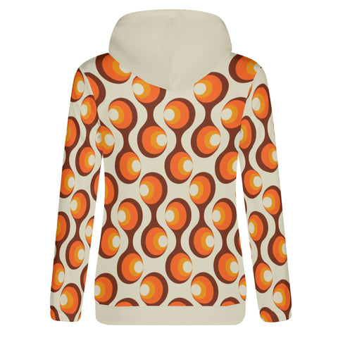 Womens Hoodie - Orange Retro 6 - Mr.Shit