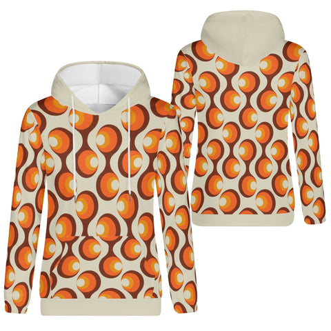 Womens Hoodie - Orange Retro 6 - Mr.Shit