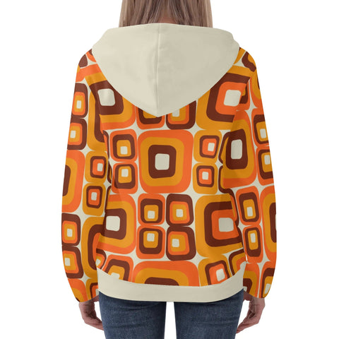 Womens Hoodie - Orange Retro - Mr.Shit