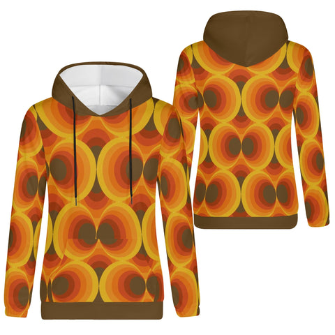 Womens Hoodie - Orange Retro 7 - Mr.Shit