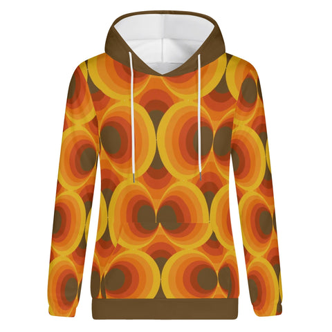 Womens Hoodie - Orange Retro 7 - Mr.Shit