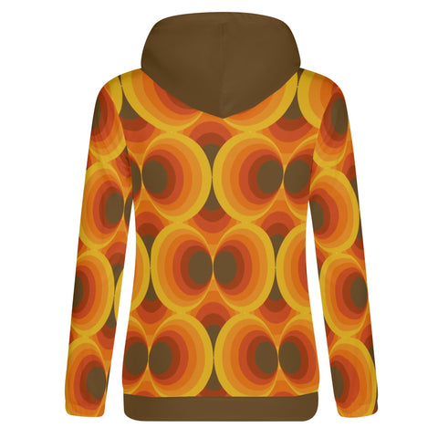 Womens Hoodie - Orange Retro 7 - Mr.Shit