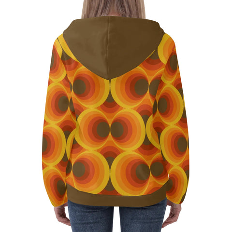 Womens Hoodie - Orange Retro 7 - Mr.Shit