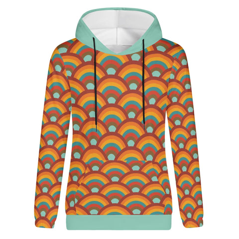 Womens Hoodie - Orange Retro 9 - Mr.Shit