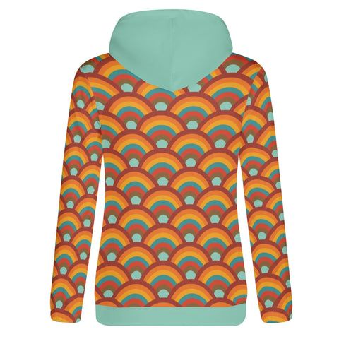 Womens Hoodie - Orange Retro 9 - Mr.Shit