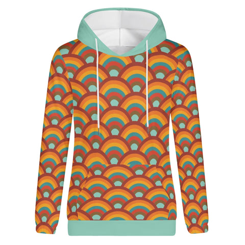 Womens Hoodie - Orange Retro 9 - Mr.Shit