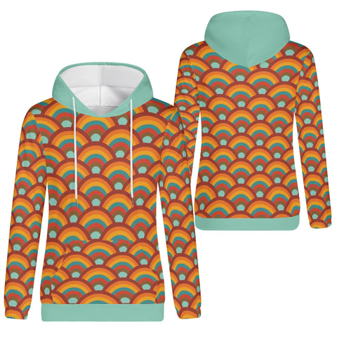 Womens Hoodie - Orange Retro 9 - Mr.Shit