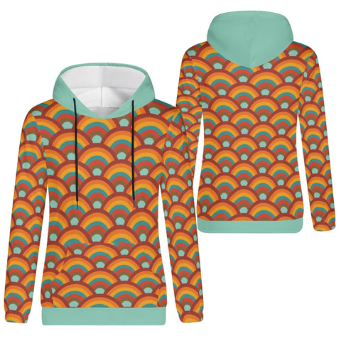 Womens Hoodie - Orange Retro 9 - Mr.Shit