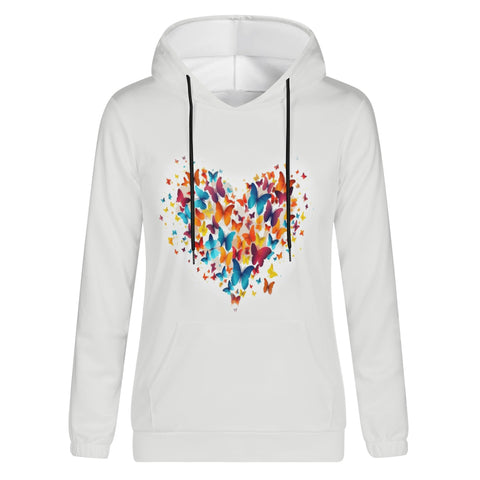 Womens Hoodie - Rainbow Butterfly Heart - Mr.Shit