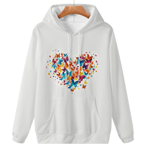 Womens Hoodie - Rainbow Butterfly Heart - Mr.Shit