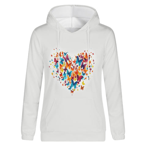 Womens Hoodie - Rainbow Butterfly Heart - Mr.Shit