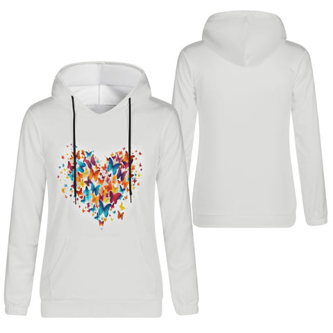 Womens Hoodie - Rainbow Butterfly Heart - Mr.Shit