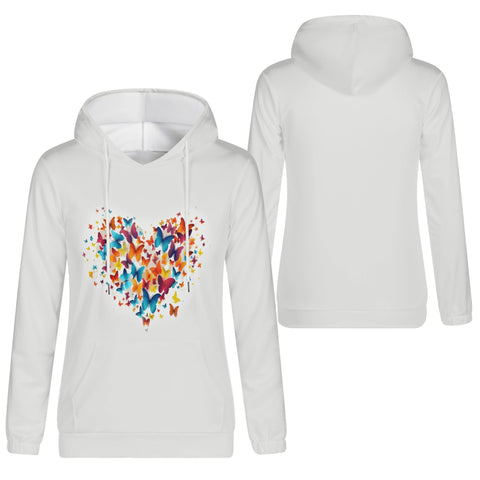 Womens Hoodie - Rainbow Butterfly Heart - Mr.Shit