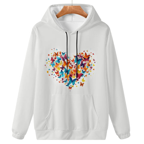 Womens Hoodie - Rainbow Butterfly Heart - Mr.Shit