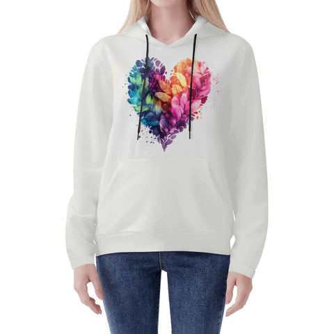 Womens Hoodie - Rainbow Heart - Mr.Shit