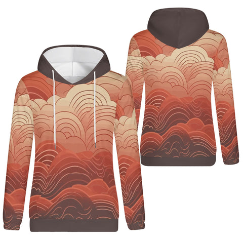 Womens Hoodie - Red Clouds - Mr.Shit