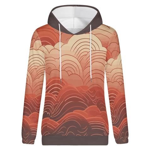 Womens Hoodie - Red Clouds - Mr.Shit