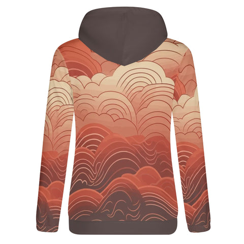 Womens Hoodie - Red Clouds - Mr.Shit