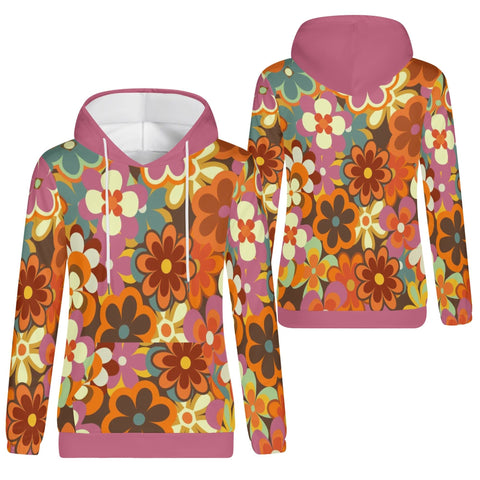 Womens Hoodie - Retro Floral 5 - Mr.Shit