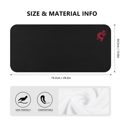 Gym Towel - Black - Burgundy Logo - Mr.Shit