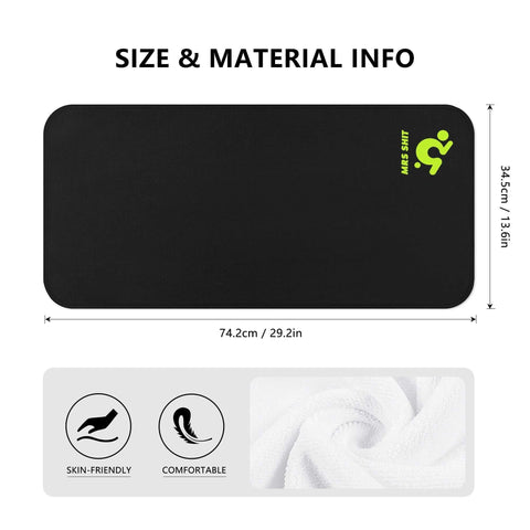 Gym Towel - Black - Mrs Shit - Lime Logo - Mr.Shit