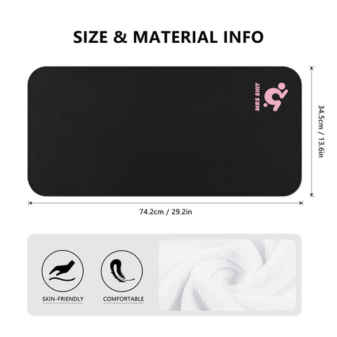 Gym Towel - Black - Mrs Shit - Pink Logo - Mr.Shit