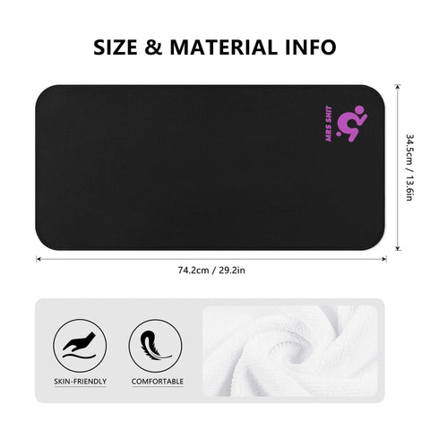 Gym Towel - Black - Mrs Shit - Purple Logo - Mr.Shit