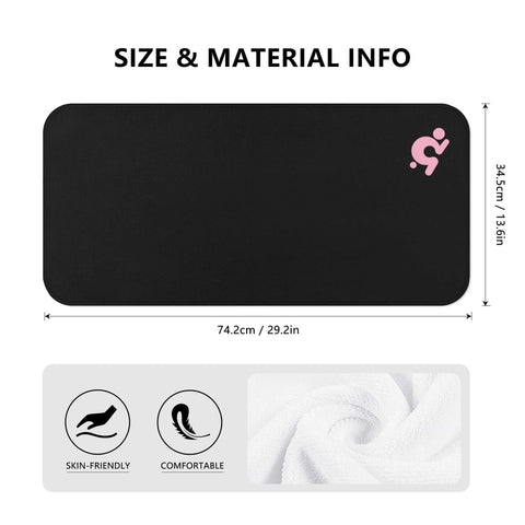 Gym Towel - Black - Pink Logo - Mr.Shit