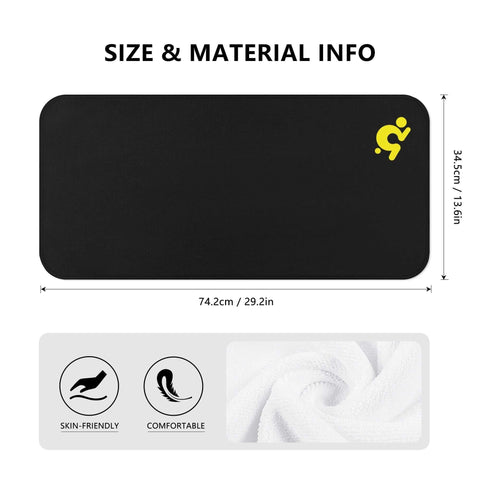 Gym Towel - Black - Yellow Logo - Mr.Shit