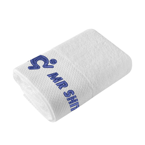 Gym Towel - Embroidered - Mr Shit - Blue Logo - Mr.Shit