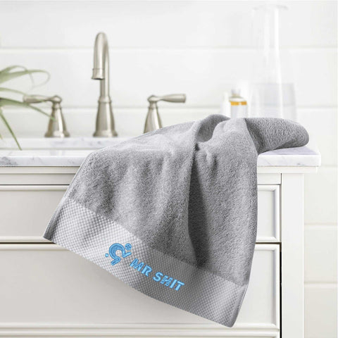 Gym Towel - Embroidered - Mr Shit - Light Blue Logo - Mr.Shit