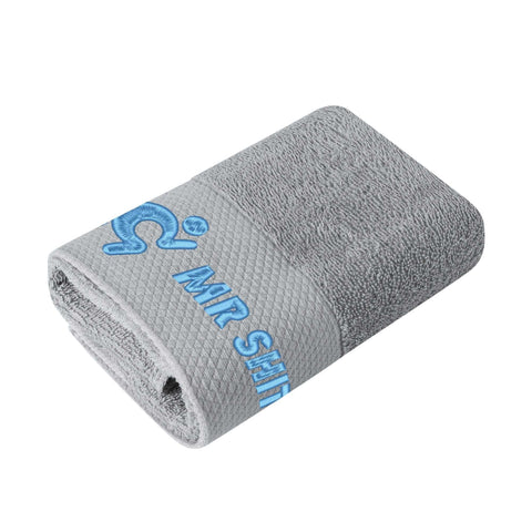 Gym Towel - Embroidered - Mr Shit - Light Blue Logo - Mr.Shit