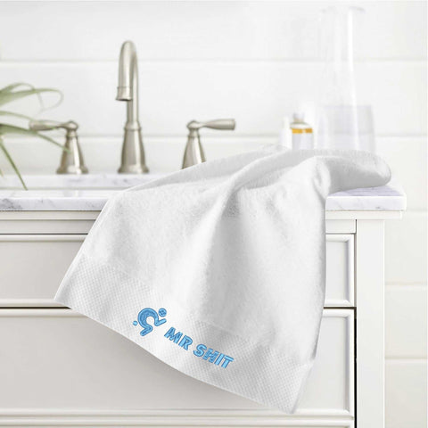 Gym Towel - Embroidered - Mr Shit - Light Blue Logo - Mr.Shit