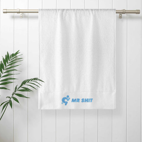 Gym Towel - Embroidered - Mr Shit - Light Blue Logo - Mr.Shit