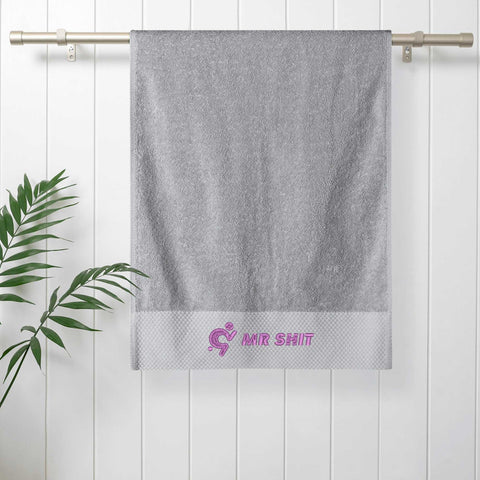 Gym Towel - Embroidered - Mr Shit - Purple Logo - Mr.Shit