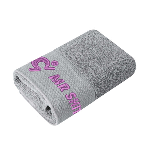 Gym Towel - Embroidered - Mr Shit - Purple Logo - Mr.Shit