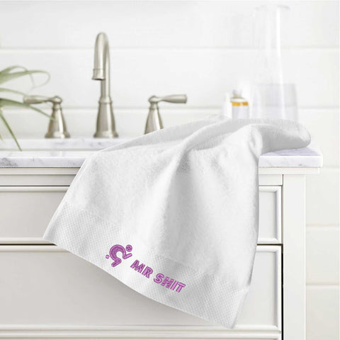 Gym Towel - Embroidered - Mr Shit - Purple Logo - Mr.Shit