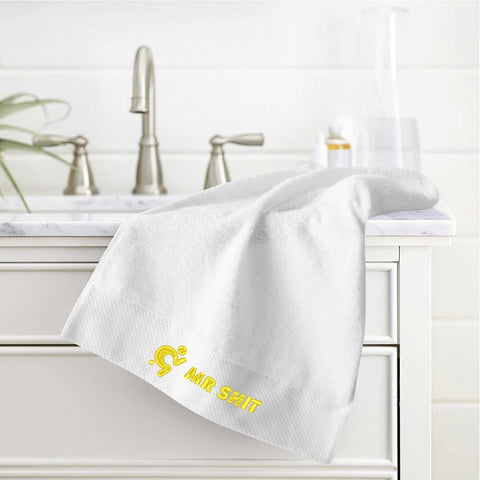 Gym Towel - Embroidered - Mr Shit - Yellow Logo - Mr.Shit