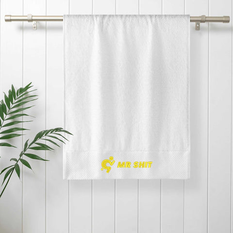 Gym Towel - Embroidered - Mr Shit - Yellow Logo - Mr.Shit