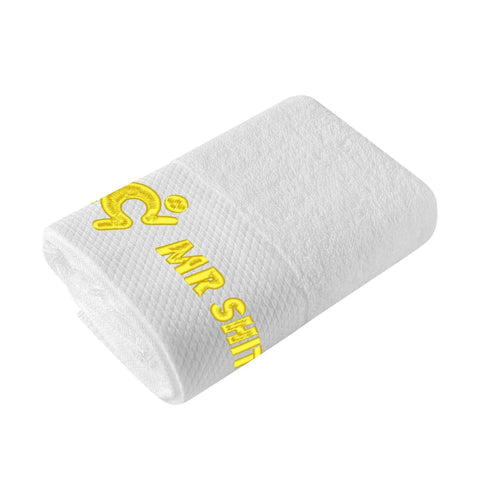 Gym Towel - Embroidered - Mr Shit - Yellow Logo - Mr.Shit