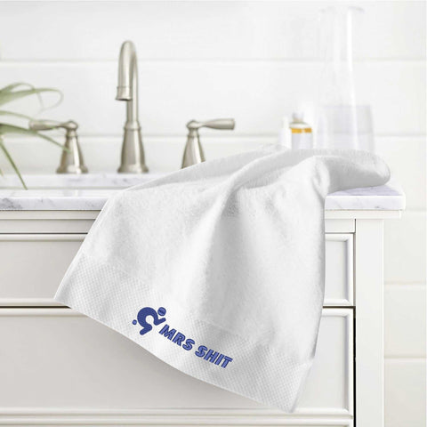 Gym Towel - Embroidered - Mrs Shit - Blue Logo - Mr.Shit