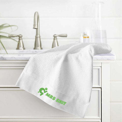 Gym Towel - Embroidered - Mrs Shit - Green Logo - Mr.Shit