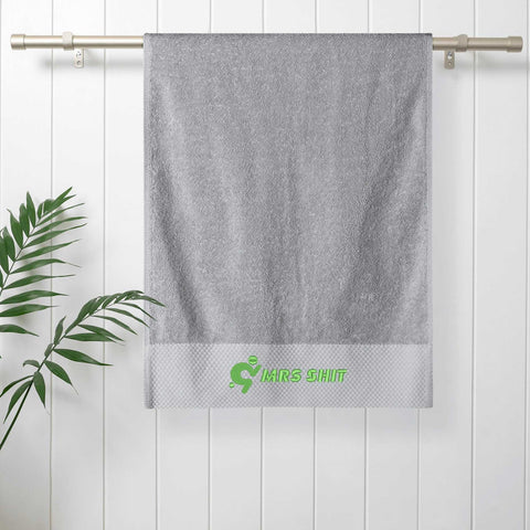 Gym Towel - Embroidered - Mrs Shit - Green Logo - Mr.Shit