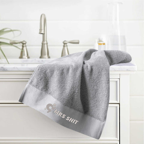 Gym Towel - Embroidered - Mrs Shit - Grey Logo - Mr.Shit