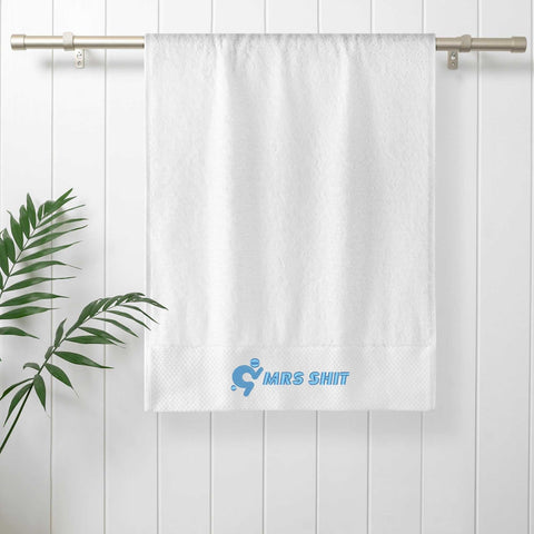 Gym Towel - Embroidered - Mrs Shit - Light Blue Logo - Mr.Shit