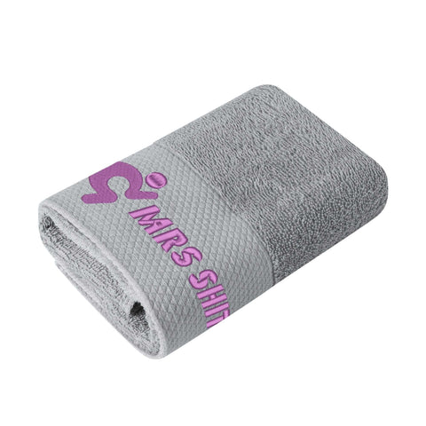 Gym Towel - Embroidered - Mrs Shit - Purple Logo - Mr.Shit