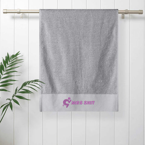 Gym Towel - Embroidered - Mrs Shit - Purple Logo - Mr.Shit