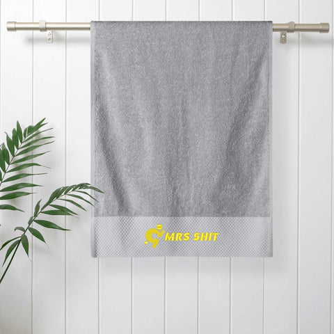 Gym Towel - Embroidered - Mrs Shit - Yellow Logo - Mr.Shit