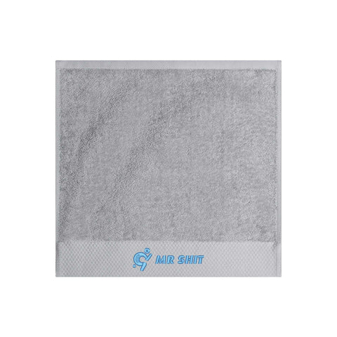 Mr.Shit Gym Towels - Square Embroidered - Mr Shit - Light Blue Logo All Towels $ 26.36