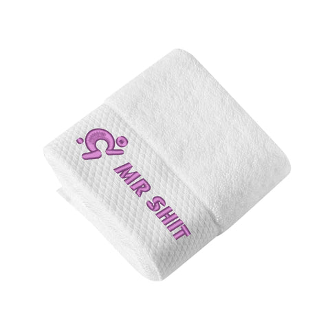 Gym Towels - Square Embroidered - Mr Shit - Purple Logo - Mr.Shit